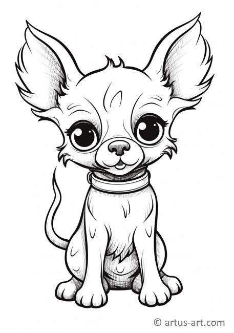 Schattige Chihuahua Kleurplaat voor Kinderen